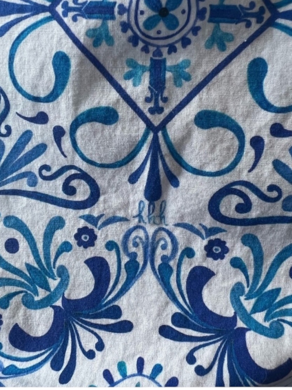 Hill House Home Blue Tile Print Smocked Midi Dress – Size Medium - Picture 16 of 16
